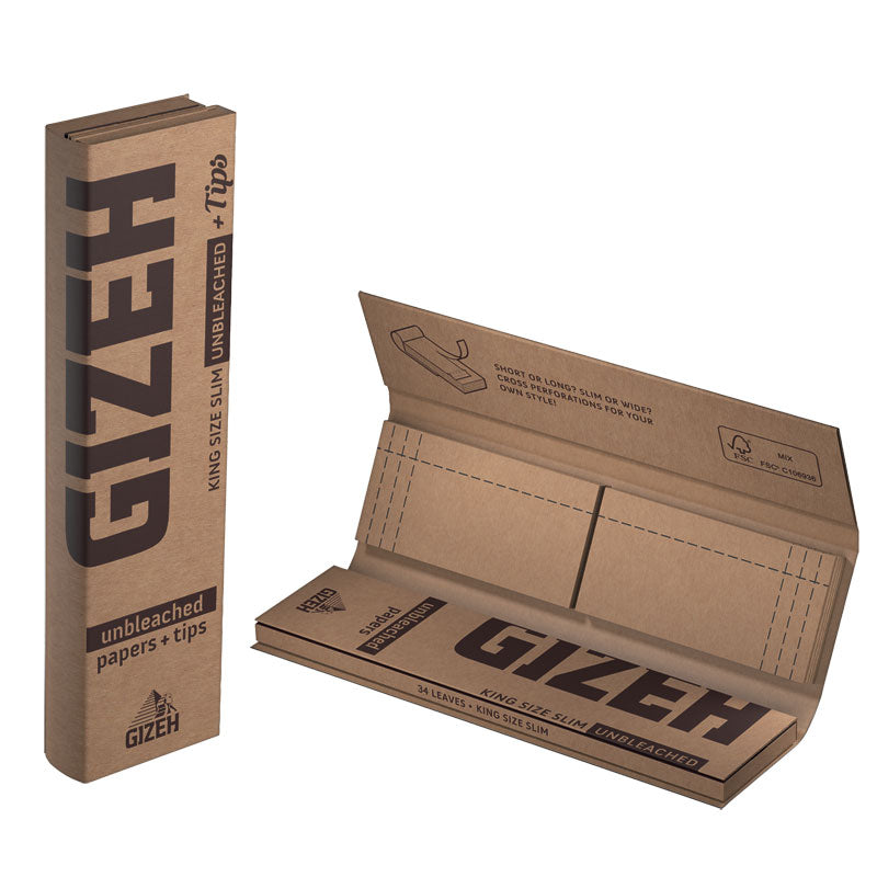 GIZEH Unbleached ks slim+tips