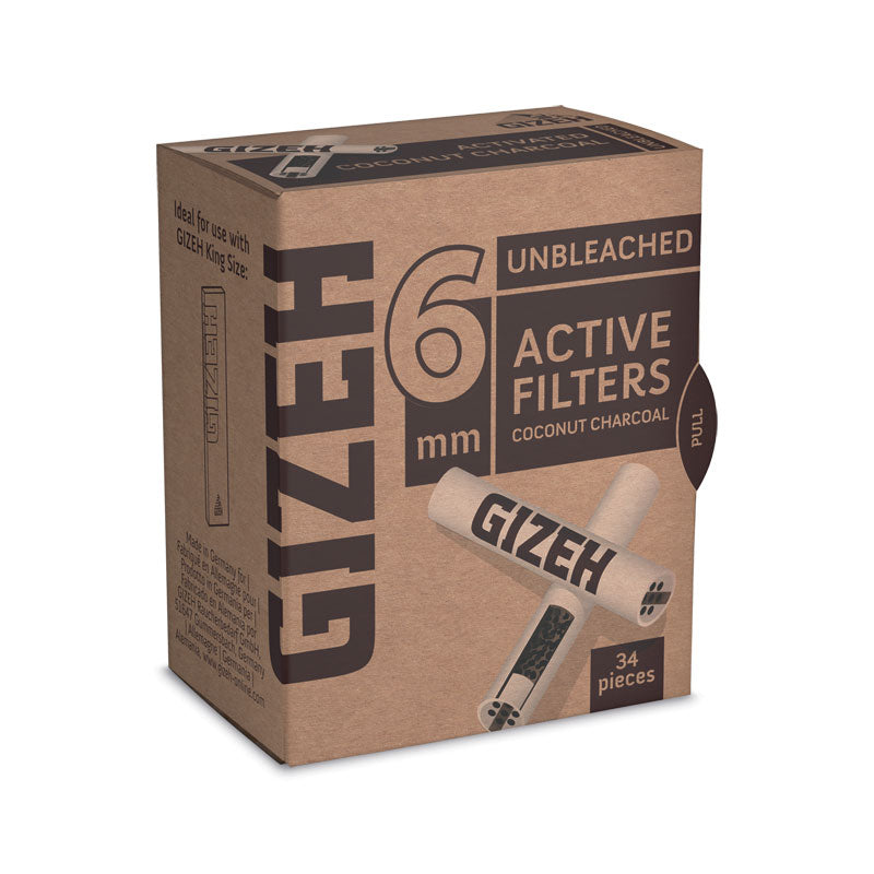 GIZEH Active filter 6mm unbleached 34pz