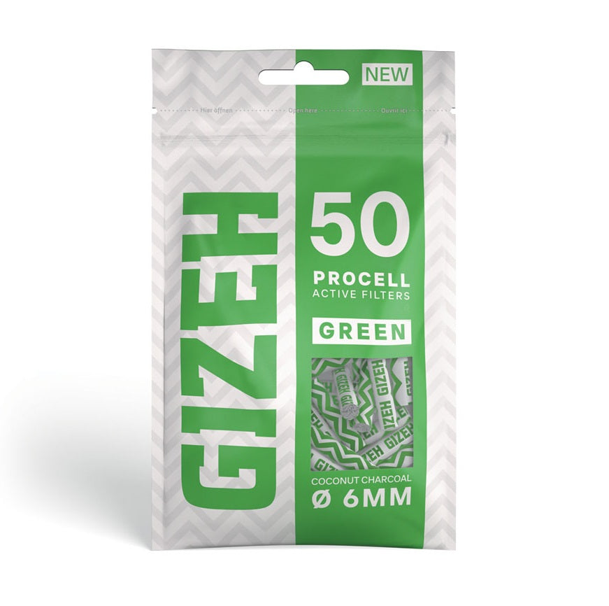 GIZEH Procell active filter 6mm bag 50pz - Green